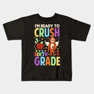 I'm Ready To Crush Sixth Grade Sloth Unicorn Back To School Kids T-Shirt